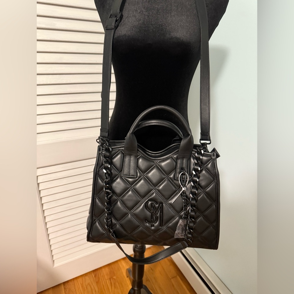 Steve Madden Black Quilted Satchel